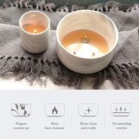 Grande bougie en cire de soja dans un pot en céramique, 1 mèche, 8 oz, avec couvercle décoratif, pour fêtes, mariages, anniversaires, Diwali, bars, artisanale, aromathérapie