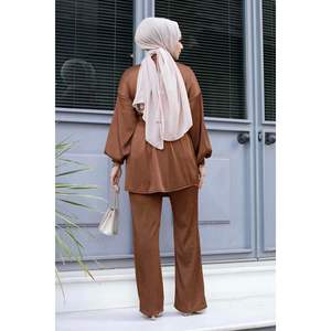 ชุด2ชิ้นฮิญาบกำมะหยี่สีน้ำตาล - Product Image 4