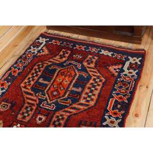 Turkish Vintage <b>Runner</b> Rug 3.6x10 ft, <b>Red</b> Blue Plants & trees Rug - Product Image 5