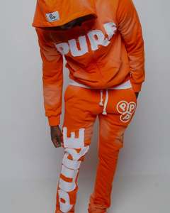 Men's Sun Fad <b>Distress</b> Zipper Hoodie Jogger Sweatpants Sets Men <b>Distress</b> Embroidery Acid Wash Tracksuit Mens Jogger Set - Product Image 3