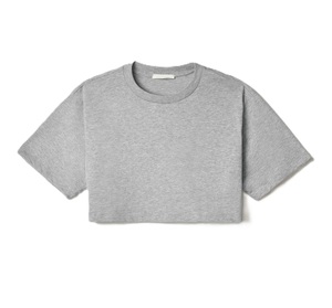 เสื้อยืดครอปไซส์สบายสำหรับผู้หญิงเสื้อยืดผ้าฝ้ายผสม - Product Image 2