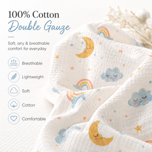 Tissu en gaze 100 % coton imprimé en gros, doux, double <span class=keywords><strong>couche</strong></span>, pour vêtements <span class=keywords><strong>de</strong></span> bébé et langes - Product Image 3