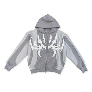 Y2K Zip up <b>Hoodie</b> Harajuku Splicing Embroidery <b>Goth</b> Vintage Oversized Man <b>Hoodi</b> Hip Hop <b>Men</b> Women Fashion Casual Streetwear Top - Product Image 3