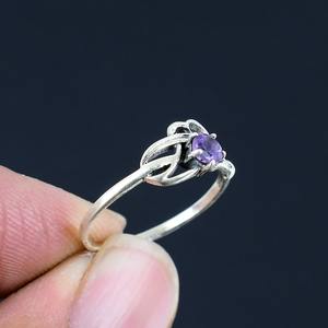 Bijoux pour femmes Bague style boho en argent Bijoux en argent sterling 925 Améthyste Gemstone Tendance Bague faite main Cadeau pour l'amour - Product Image 4