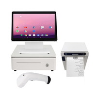 Sistema POS HS-A14 HSPOS, Caja Registradora con Pantalla Táctil de 14 Pulgadas, Windows 10, I3/i5, VFD, Software Gratuito, Color Blanco, Garantía de Un Año para Comercio Minorista