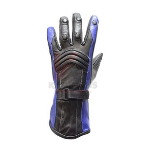 Gants en cuir pour femmes de qualité supérieure moto Auto Racing noir bleu hiver Protection Gear imprimé nom de l'équipe Durable - Product Image 4