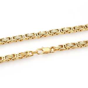 ชุดเครื่องประดับทองคำ 14K ดีไซน์สวยหรู ประกอบด้วยสร้อยไบแซนไทน์ขนาด 6 มม. และกำไลข้อมือ - Product Image 6