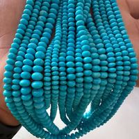 100% pierres précieuses turquoises naturelles de haute qualité perles de rondelle lisses 4-8mm pour la fabrication de bijoux