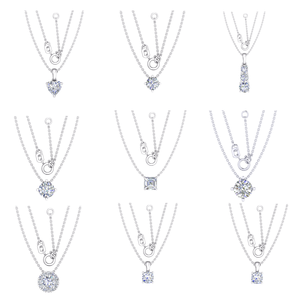 Collier à clous solitaire élégant en argent 925 plaqué rhodium, diamant de laboratoire de 1,01 ct pour mariage, fiançailles ou cadeau pour femme - Product Image 4