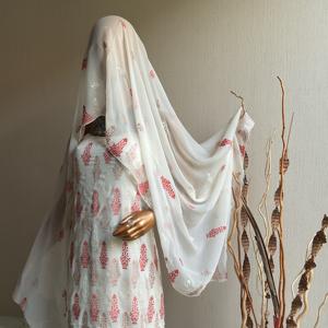 Robe Anarkali traditionnelle pakistanaise, tenue indienne brodée en georgette, salwar kameez pour les fêtes, vêtements ethniques en coton - Product Image 2