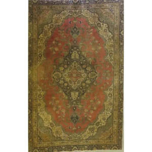 Tapis en laine noué à la main Mahal, motif géométrique vintage, poils moyens doux, résistant aux taches, antidérapant, pour la décoration du salon - Product Image 1