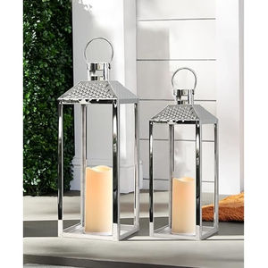 Elegance Home Decor Silverware Candle Holder <b>Christmas</b> Decor Metal Stainless Steel Hanging <b>Lantern</b> for Wedding Events Usage - Product Image 1