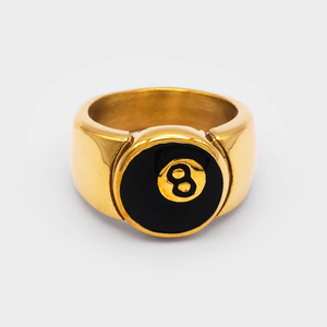 ZYO Custom Jewelry New Fashion Vintage Stainless Steel <strong>8</strong> <strong>Ball</strong> <strong>Ring</strong> Suitable for Street Hip-hop Trends and Clothing Matching - Product Image 4