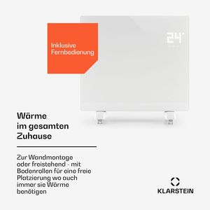 Radiateur Convecteur Mural Portable 1000W avec Minuteur 7 Jours IP24 pour Pièces jusqu'à 10 m² 5,3 kg Blanc - Product Image 4