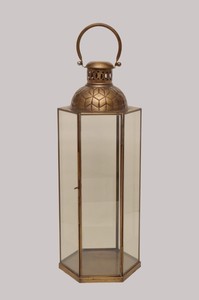 Hot Deal 2024 Lanterne en métal avec lanterne en métal de conception traditionnelle finie de couleur dorée à vendre par les exportateurs - Product Image 2