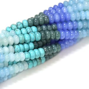 Perles rondes en quartz bleu multi-tons : Bijoux artisanaux en pierres précieuses AAA (7-8 mm) - Product Image 6