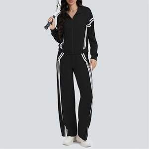 Conjunto Deportivo de 2 Piezas para Mujer, con Capucha, Estampado, Logotipo Personalizado, Poliéster/Algodón, Color Sólido, Ropa Urbana, Alta Calidad OEM - Product Image 3