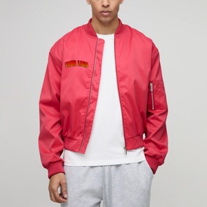 Chaqueta Varsity Cortavientos para Hombre 2026, 100% Nailon, Ligera, Impermeable, Tejido Satinado, Chaqueta Universitaria - Product Image 1