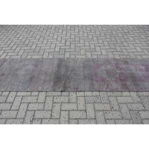 Vintage 2.4 X 13.1ft tapis turc violet Beige Patchwork laine grande surface classique Rectangle abstrait Latex pour couloir chambre tapis - Product Image 3