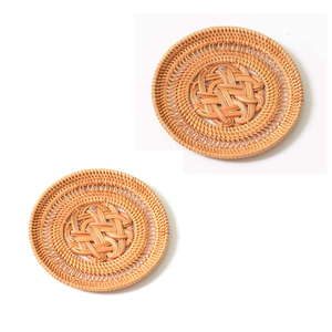 ชุดแผ่นรองจานหวายไม้ไผ่สานสำหรับวางบนโต๊ะอาหารสำหรับวางกลาง - Product Image 2