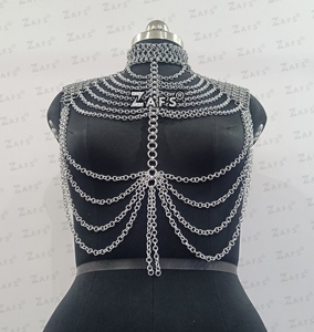 Haut médiéval en cotte de mailles fait à la main en aluminium anneau bout à bout pour femmes et filles tenue fantaisie Renaissance prix de gros disponible - Product Image 4