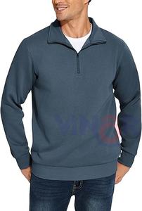 Sweat-shirt unisexe avec logo personnalisé Sweat-shirt oversize lourd 1/4 Sweat-shirt zippé uni 100% coton Sweat-shirt à col roulé demi-fermeture éclair - Product Image 2