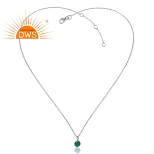 Colgante de piedras preciosas de ónix verde Natural Chapado en paladio de plata de Venta caliente fabricante de joyería de diseño personalizado - Product Image 1