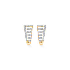 Pendientes de aro Mirage con diamantes talla princesa chapados en oro de 14 quilates y rodio para mujer con detalles de perlas - Product Image 2