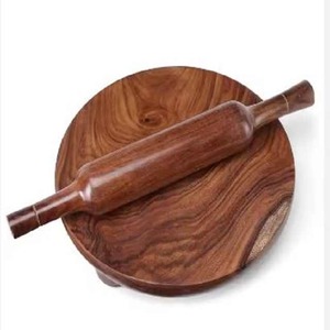 Fancy Design Round Shape Wood <b>Rolling</b> <b>Pin</b> and Board Superior Quality Customized Size Kitchen Chakla Belan in Bulk - Product Image 2