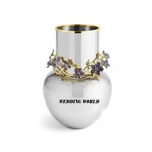 Vase à fleurs en métal de qualité supérieure de concepteur fait à la main classique élégant nouveau support de pot de fleur en métal pour les mariages Design moderne - Product Image 2