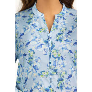 ชุดเซ็ตพิมพ์ลายสีฟ้าสำหรับฤดูใบไม้ผลิ/ฤดูร้อนสำหรับผู้หญิง ชุดลำลอง 2 ชิ้น ไซส์ XS XXS - Product Image 2