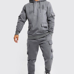 Street Wear Clothing Tracksuit Gym Wear Custom Logo Print Oversized Activewear Hoodie and Sweatpants Set Men Gym Wear Tracksuit - Product Image 4