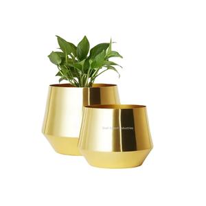 Jardinière en métal martelé seau à fleurs pour la maison extérieure intérieure décorative à la main or fini Pot et ensemble de jardinière - Product Image 5