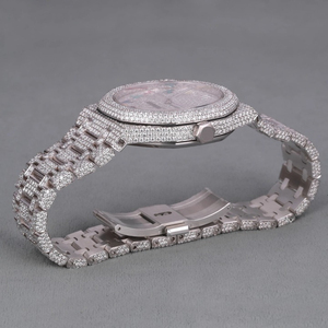 Montre unisexe VVS Clarity Diamond, boîtier entièrement glacé, mouvement à quartz, pierre de couleur de luxe, mode hip hop - Product Image 2