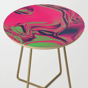 Meuble de Table rond Central en métal et bois avec émail imprimé - Product Image 2