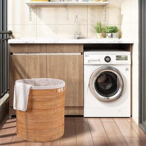 Cesto de ropa de ratán de alta calidad con bolsa de forro extraíble, cestos grandes de mimbre redondos para lavandería, cesta de lavandería con asas - Product Image 4