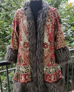 Boho Banjara veste avec Patch Vintage travail pour femmes avec fourrure - Product Image 3