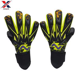 Gants de gardien de but de football professionnels en cuir imperméables compatibles avec les écrans tactiles antidérapants respirants à doigts entiers réglables - Product Image 6
