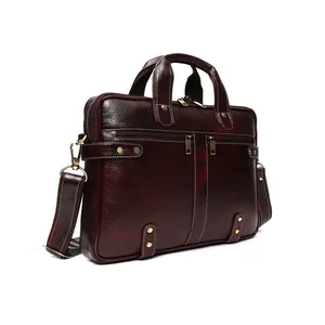 Portafolios de Cuero Genuino Hechos a Mano de Primera Calidad al Mejor Precio, Bolsos para Portátil Elegantes, Simples y Modernos - Product Image 1