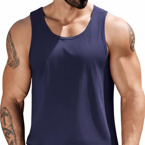 <b>Mens</b> Tank Tops Muscle <b>Vest</b> Spandex Cotton Quick Dry Breathable Eco-Friendly 220g Digital Printing <b>Gym</b> Fitness Workout Casual - Product Image 1