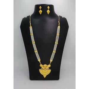 Bijoux antiques indiens plaqué or à la mode en laiton pur bijoux de mariage de mariée indiens ensemble de colliers de haute qualité - Product Image 1