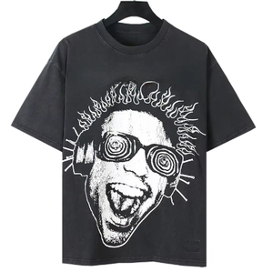 Venta al por mayor de colores personalizados de gran tamaño unisex 100% algodón camiseta impresa en blanco Top Casual transpirable camisetas ropa de hombre - Product Image 4