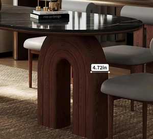 Ensemble de salle à manger élégant |   Cadre en bois massif naturel avec plateau en marbre |   Ensemble de table à manger en marbre, meubles de cuisine modernes et luxueux - Product Image 5