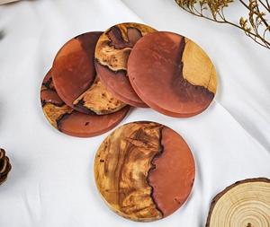 Posavasos de madera de acacia de gran venta 2025, posavasos personalizados cuadrados redondos hexagonales blancos, posavasos de mármol y madera - Product Image 1