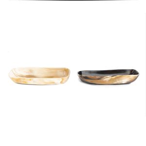 Plateau en corne de buffle avec accent en pierre d'agate naturelle Articles de service artisanaux uniques - Product Image 5