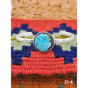 Southwest Handmade No.8 Fashion <b>Cuff</b> <b>Bracelet</b> Turquoise & Sterling <b>Silver</b> Elegant & Stylish - Product Image 1