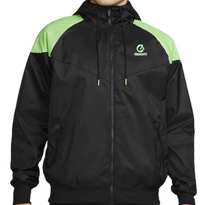 Chaqueta Cortavientos Impermeable de Lona Acolchada para Hombre, con Capucha, Transpirable, de Secado Rápido, Estilo Urbano, con Parches Personalizados en la Parte Delantera - Product Image 1