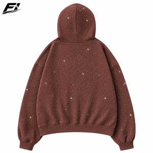 Sweat-shirt unisexe à strass, coupe oversize, en coton, à manches longues, style décontracté streetwear, vente en gros, fournisseur - Product Image 2