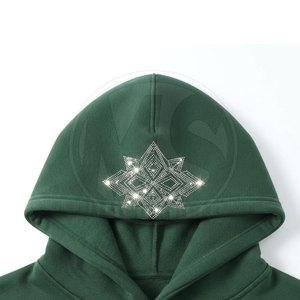MASSEE SPORTS Breathable Heavy Duty Rhinestone Fleece Tracksuits <b>Winter</b> <b>Wear</b> <b>Men</b> Plus Size Windproof Eco-Friendly Hooded - Product Image 4