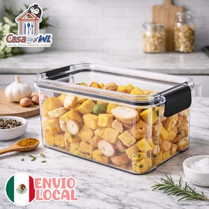 CASAMAX WL Contenant hermétique rectangulaire. 680ml Rangement de cuisine. Conteneur en acrylique anti-fuite de 10,5 x 17 cm. - Product Image 1